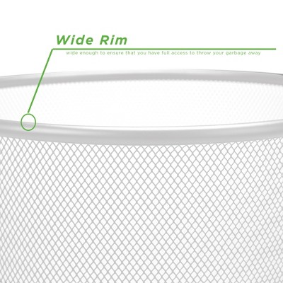 White Stainless Steel Mesh Office Trash Can