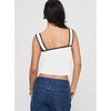 Coolmee Women Summer Top Square Neck Wide Strap Crop Slim Fit Sleeveless Pleated Going Out Cami Tops - 3 of 4