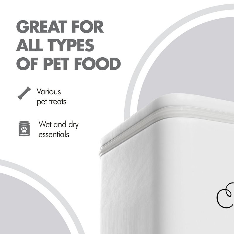 Amici Pet Sparky Dog Biscuits Metal Storage Canister, 36 oz. , White & Black, 4 of 8