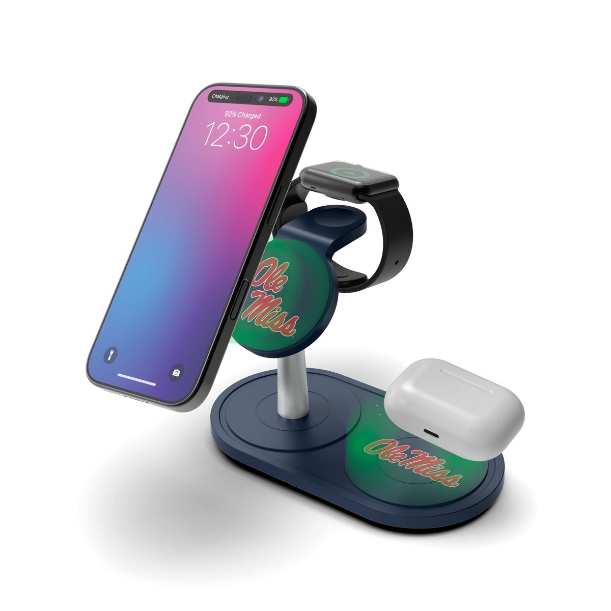 SOAR NCAA 3-in-1 Wireless Charging Station- Ole Miss Rebels - thumbnail 2