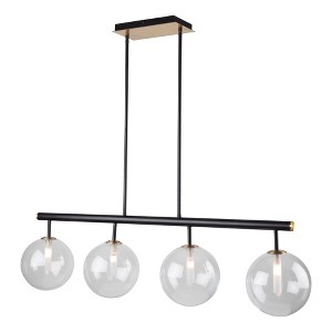 Artcraft Lighting Aurelia 4 - Light Pendant in  Matte Black/Brass - 1 of 4