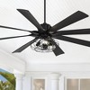 70" Possini Euro Design Modern Indoor Ceiling Fan with LED Light Remote Control Matte Black Cage for Living Room Kitchen House - 2 of 4