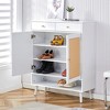 Storage rattan shoe cabinet with 2 drawers and bottom shelf, suitable for entryways, bedrooms, and living rooms. - 3 of 4