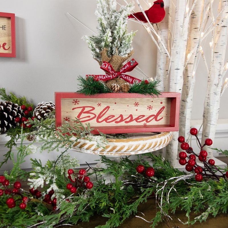 Northlight 9.75" Framed "Blessed" Wooden Tabletop Christmas Decoration, 2 of 6