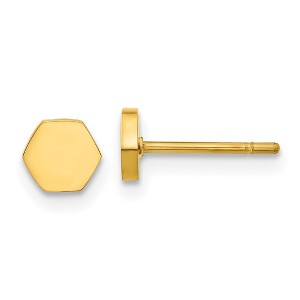 Chisel Stainless Steel Polished Yellow IP-plated Hexagon Earrings - 1 of 4