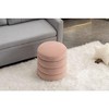 CAVINAS Soft Velvet Ottoman, Round Ottoman, Entryway Padded Footstool, Velvet Ottoman Bench, Footrest Stool for Living Room, Bedroom - 4 of 4