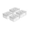 OU Clear Fridge Organizer Set, 4 Pack Stackable Produce Bins with Dual Removable Basket Drainers, BPA Free Fridge Storage for Fruits & Veggies, 74.3oz - 2 of 2