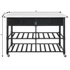 50" Emery Kitchen Island White Cultured Stone/Gray Finish - Acme Furniture - 4 of 4