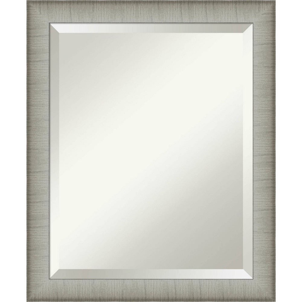 Photos - Wall Mirror 19" x 23" Elegant Brushed Framed Bathroom Vanity  Pewter - Aman