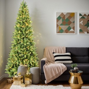 Resenkos Artificial 8ft  Christmas Tree with 1612PVC/Hard Needle Mixed Branch Tips, 500L warm white led - 1 of 4