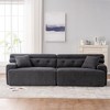 4-Seater Wood Grain Chenille Full Sponge Compression Sofa with 2 Pillows and Deep Seat Comfort - 3 of 4
