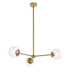 Elegant Lighting Briggs 32 inch pendant in brass with clear shade - 1 of 4