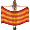 LA LEELA Women's Long Holiday Bathing Suit Skirt Pareo Wrap Sarong Swimwear Cover up Wraps One Size Red, Solid - 4 of 4