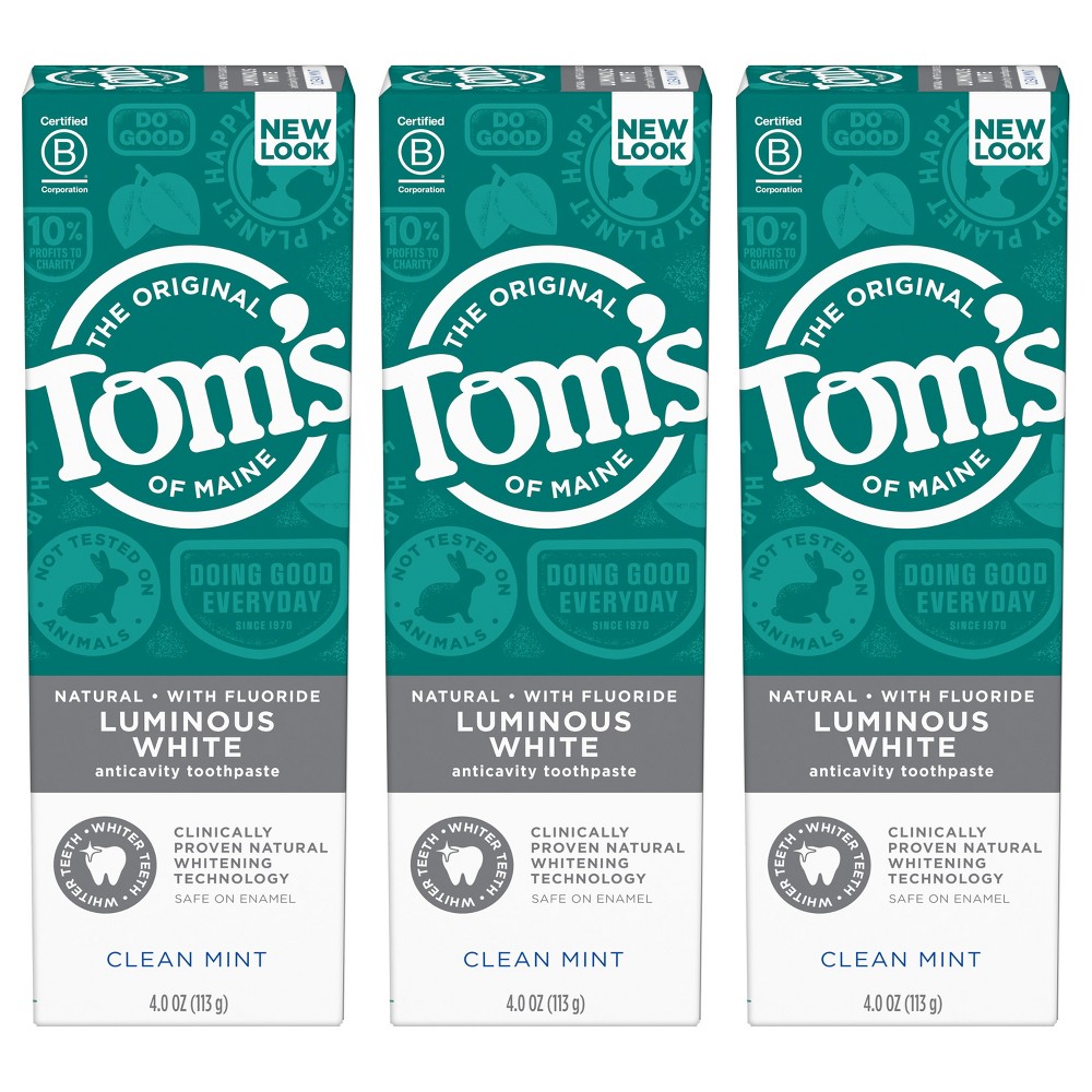 Photos - Toothpaste / Mouthwash Tom's of Maine Luminous White Anti-Cavity Toothpaste - Clean Mint - 4oz/3c