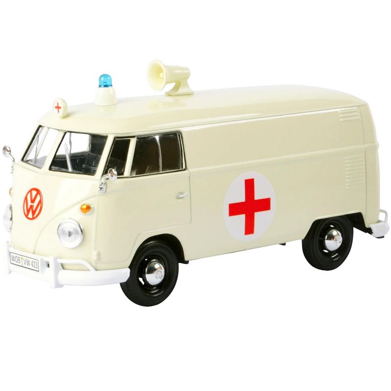Volkswagen Type 2 (T1) Ambulance Cream 1/24 Diecast Model Car by Motormax, 2 of 4