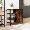 vidaXL Kitchen Trolley Smoked Oak 34.4 in.x15.2 in.x33.3 in. Engineered Wood - 4 of 4
