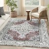 Vintage Washable Soft Area Rug, Low Pile Anti-Slip Stain Resistant Rug, Foldable Thin Floral Printed Distressed Carpet - 4 of 4