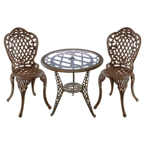 Mississippi 3 Piece Cast Aluminum Patio Bistro Furniture Set Target