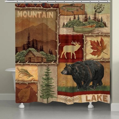Laural Home Lodge Collage Shower Curtain