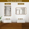 Wooakway 24"W*36"H Wavy Rectangle Mirror Natural Wood/White/Yellow Brown Frame Modern Decorative Wall Mirror for Living Room Bedroom Bathroom Entryway - 4 of 4