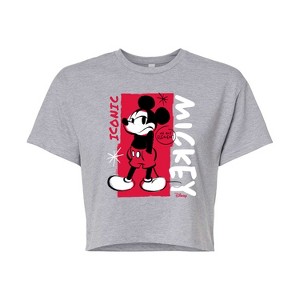 Women's - Disney - Mickey Iconic Cropped Graphic T-Shirt - 1 of 4