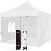 10x10 Pop Up Canopy Tent, Shade Canopy with 3 Side Walls, Outdoor Commercial Canopy Instant Shelter with Roller Bag, White - 2 of 2