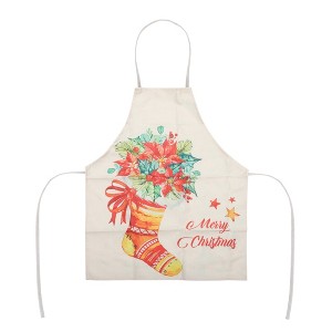 Unique Bargains Christmas Aprons Christmas Stockings Linen Red Yellow Blue Green Beige White 21.65"x26.77" 1 Pcs - 1 of 4