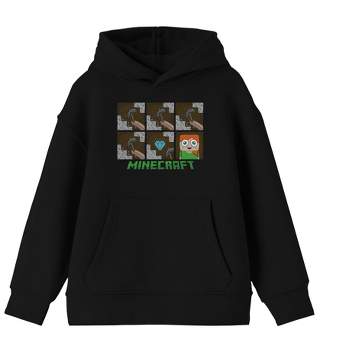 Minecraft Comic Panels Boy's Black Sweatshirt