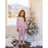 Lev Baby Girls' Bamboo 2-Piece Pajama Set – Pink Christmas Trees & Ornaments Holiday Print (2T–12/14Y) - 4 of 4