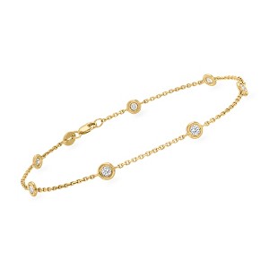 Ross-Simons 0.50 ct. t.w. Diamond Station Bracelet in 14kt Yellow Gold - 1 of 4