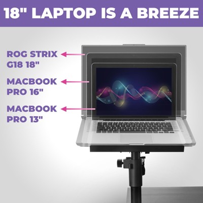 Adjustable Black Steel Laptop Desk Mount with Clamp