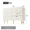 Modern metal foot storage cabinet, drawer dressing table, combining high-quality wood and metal, simple style, dining/living room/kitchen - 3 of 4