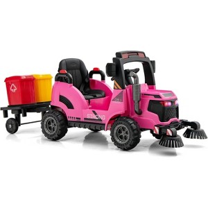 Costway Ride on Car 12V 2 in 1 Kids Street Sweeper Truck Electric Vehicle with Remote Control - 1 of 4