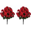 2PCS Artificial Lavender Begonia Ball Trees, 23" UV Evergreen Shrubs Plants with Ground Spike Fake Plants for Front Porch Garden - 2 of 4