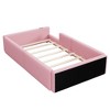 GDFStudio Chloe Twin Size Upholstered Faux Leather Montessori Floor Bed with Safety Rail and Charging Station - 4 of 4