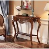 Gulches Elegant 2-Tier Console Entryway Hallway Table, Walnut Veneer, Detailed Carvings, Brown, 37.6" - 3 of 4