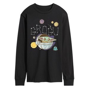 Men's - Star Wars - The Mandalorian Grogu Space- Men's Long Sleeve Graphic T-Shirt Long Sleeve Graphic T-Shirt - 1 of 3