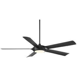 60" Casa Vieja Modern Indoor Ceiling Fan with LED Light Remote Control Matte Black for Living Kitchen House Bedroom Family Dining Home Office Room - 1 of 4