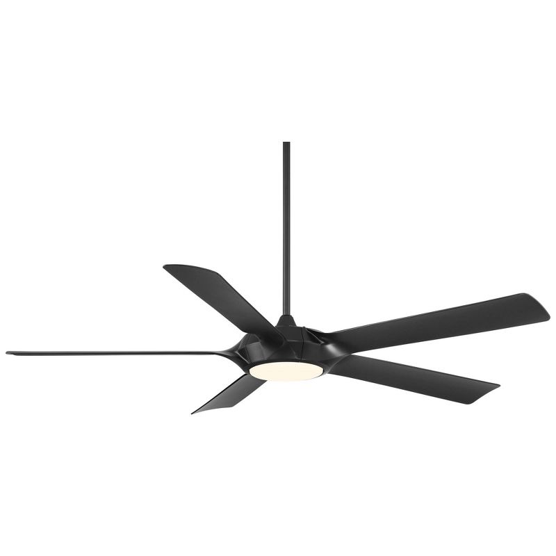 60" Casa Vieja Modern Indoor Ceiling Fan with LED Light Remote Control Matte Black for Living Kitchen House Bedroom Family Dining Home Office Room, 1 of 9