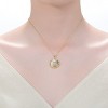 Guili Rhodium and 14K Gold Plated Floral Pendant Necklace Highlighted by Dazzling Cubic Zirconia, Ideal for Graceful and Elegant Styling - 3 of 3