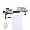 Juvale Bathroom Towel Holder, Hanger & Rack Shelf, Hanging Wall Mounted Décor, 24 in, Matte Black - 3 of 4