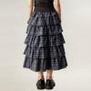 Anna-Kaci Women's Tiered Plaid Maxi Skirt with Ruffle Layers and Elastic Waistband - 4 of 4