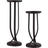 Studio 55D Emerson Black Curve Body Metal Candle Holders Set of 2