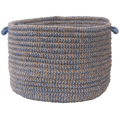 Colonial Mills Softex Check Braided Basket, 18"x18"x12", Neutral