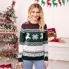 Family Christmas Sweater Crew Neck Reindeer Snowflakes Knitted Pullover for Women/Men/Kids - 3 of 4