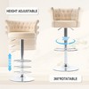 NicBex Velvet Bar Stool Set of 2 Adjustable Swivel Bar Stools with Silver Plated Metal Leg, Chrome Nailhead for Kitchen Island, Pub - 2 of 4