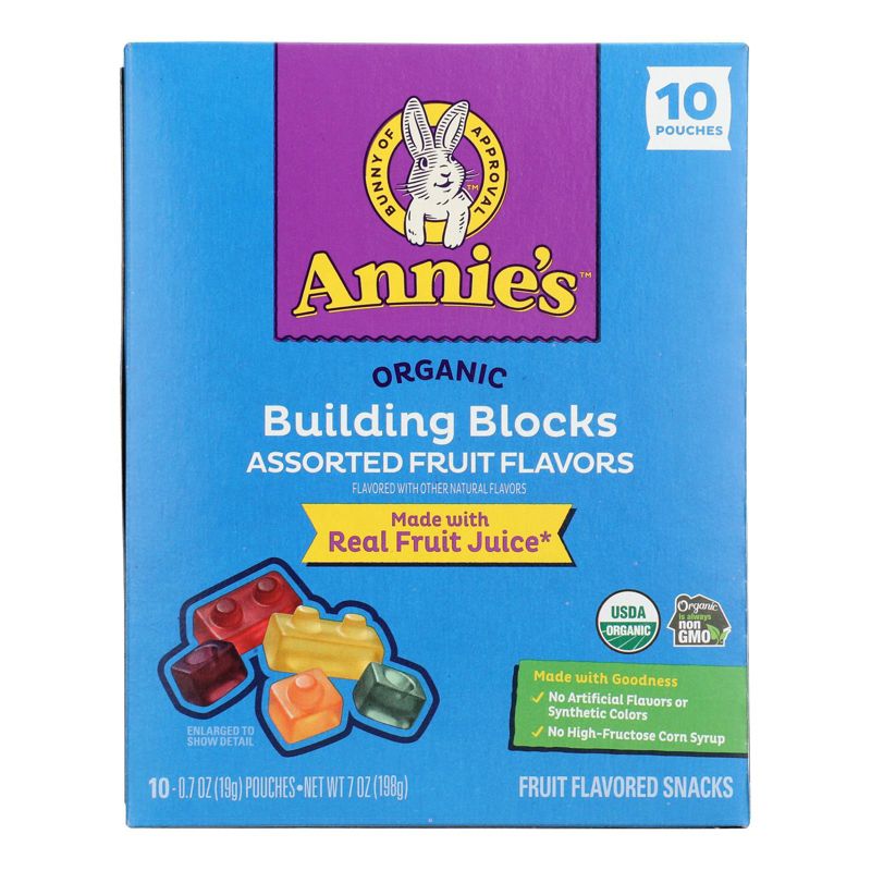 Annie's Homegrown Organic Building Blocks Assorted Fruit Flavors Fruit Snacks - Case of 8/7 oz, 2 of 5