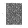 Gray Charcoal And Silver Floral Washable Indoor Outdoor Area Rug - 3 of 4