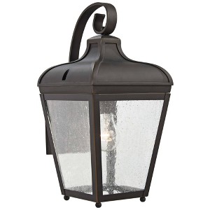 Minka Lavery Rustic Outdoor Wall Light Fixture Oil Rubbed Bronze 16 1/4" Clear Seeded Glass for Post Exterior Porch Yard Patio - 1 of 1