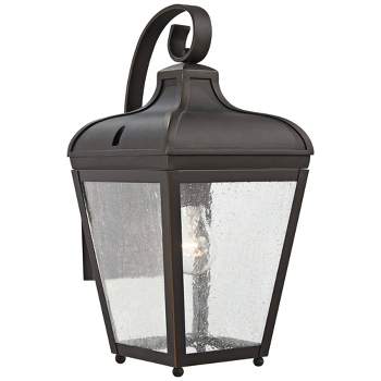 Minka Lavery Rustic Outdoor Wall Light Fixture Oil Rubbed Bronze 16 1/4" Clear Seeded Glass for Post Exterior Porch Yard Patio
